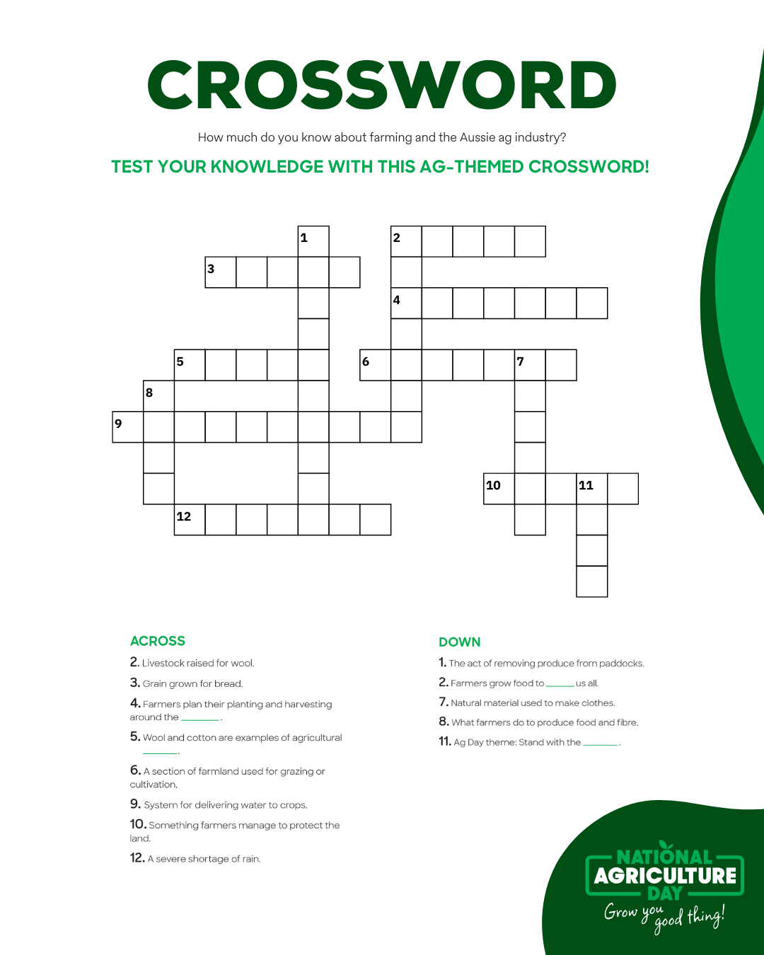 Ag Day Crossword